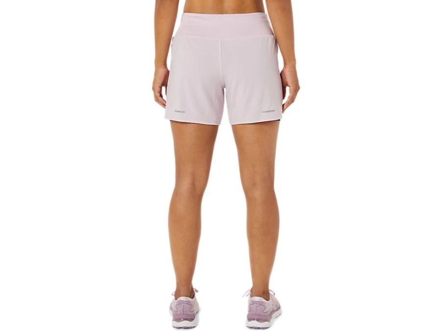 ASICS Women's Road 2-N-1 5.5" Short - Barely Rose/Performance Black Running Athletic Shorts