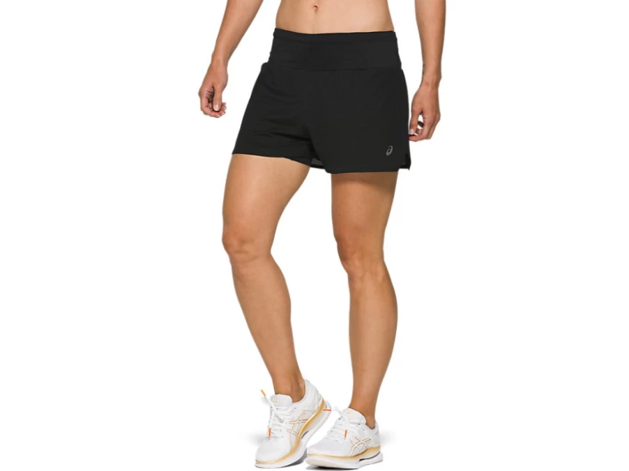 ASICS Women's Performance Black Ventilate 2-in-1 3.5 Inch Running Shorts - Breathable Athletic Shorts