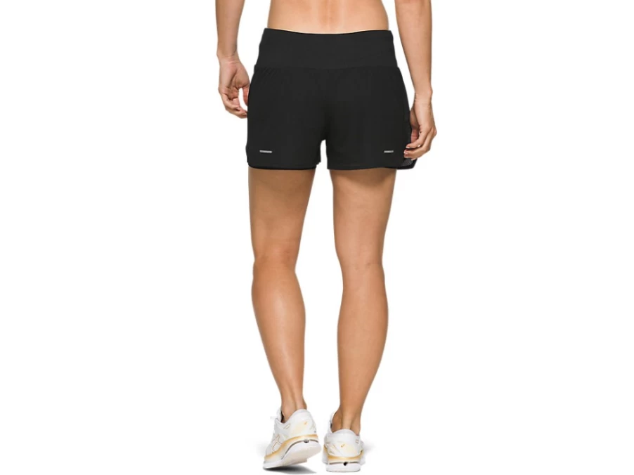 ASICS Women's Performance Black Ventilate 2-in-1 3.5 Inch Running Shorts - Breathable Athletic Shorts