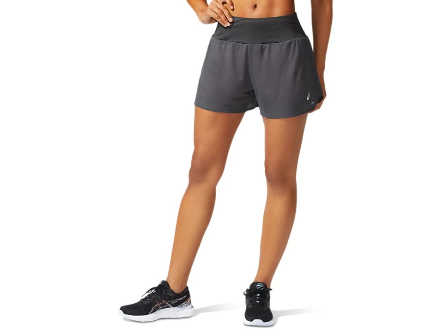 ASICS Women's Graphite Grey/Peach Petal Ventilate 2-in-1 3.5 Inch Running Shorts