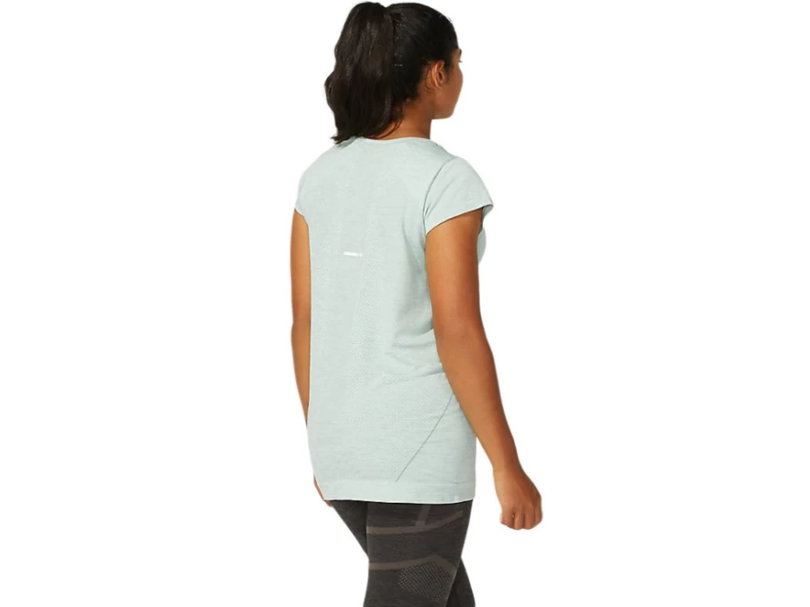 ASICS Women's Slate Grey Seamless Race Running Top Short Sleeve Shirt