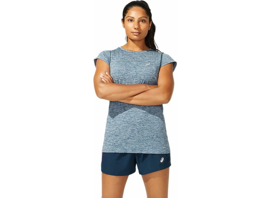 ASICS Women's French Blue Race Seamless Short Sleeve Running Top