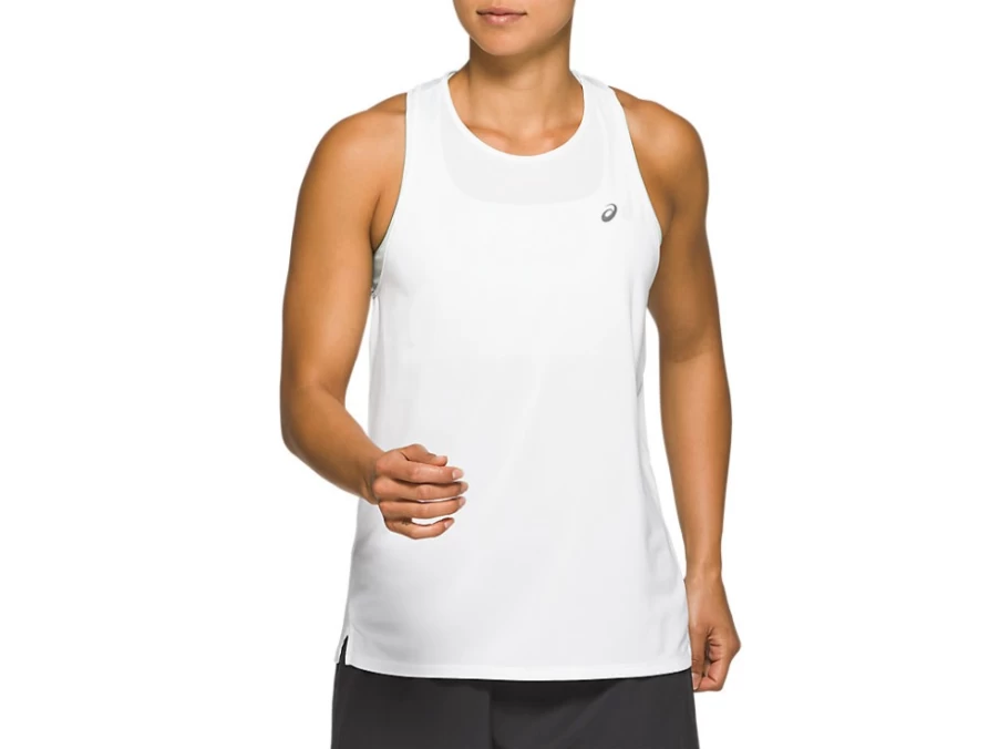 ASICS Women's Race Sleeveless Running Top - Brilliant White - Lightweight Performance Shirt