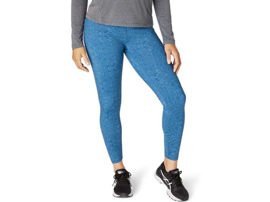 ASICS Women's 7/8 Tights - Grand Shark Etched Hex Print Running Tight for Women