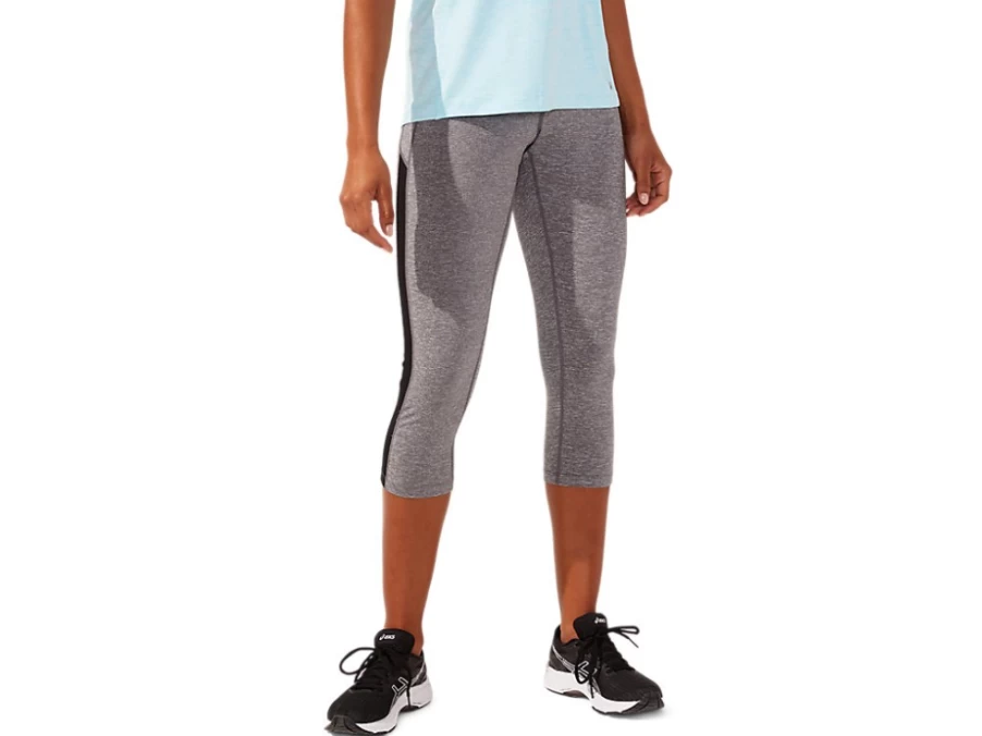 ASICS Women's Kate Mesh Capri Leggings - Dark Grey Heather Athletic Workout Tights