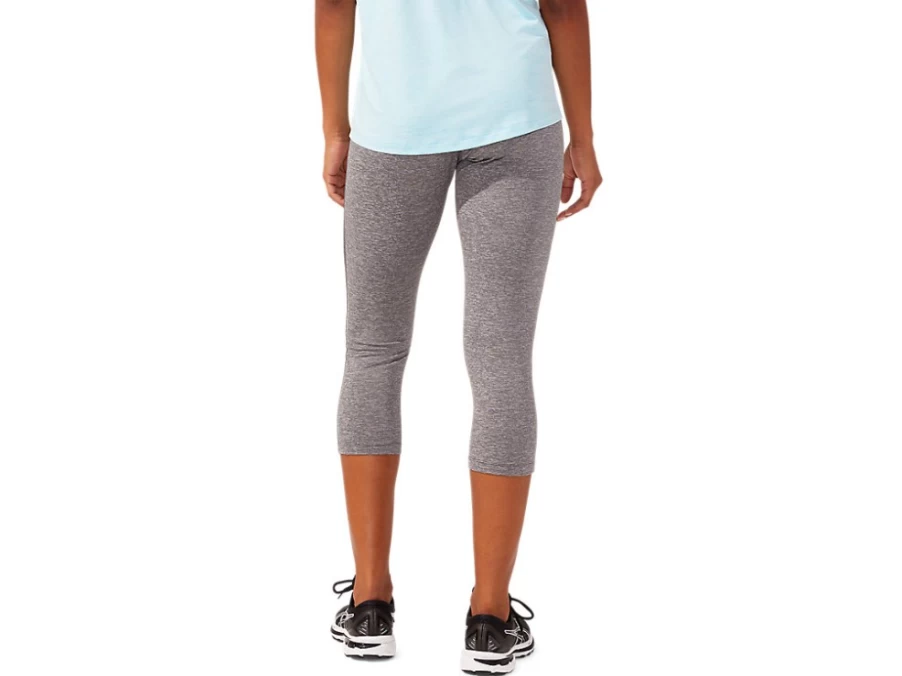 ASICS Women's Kate Mesh Capri Leggings - Dark Grey Heather Athletic Workout Tights
