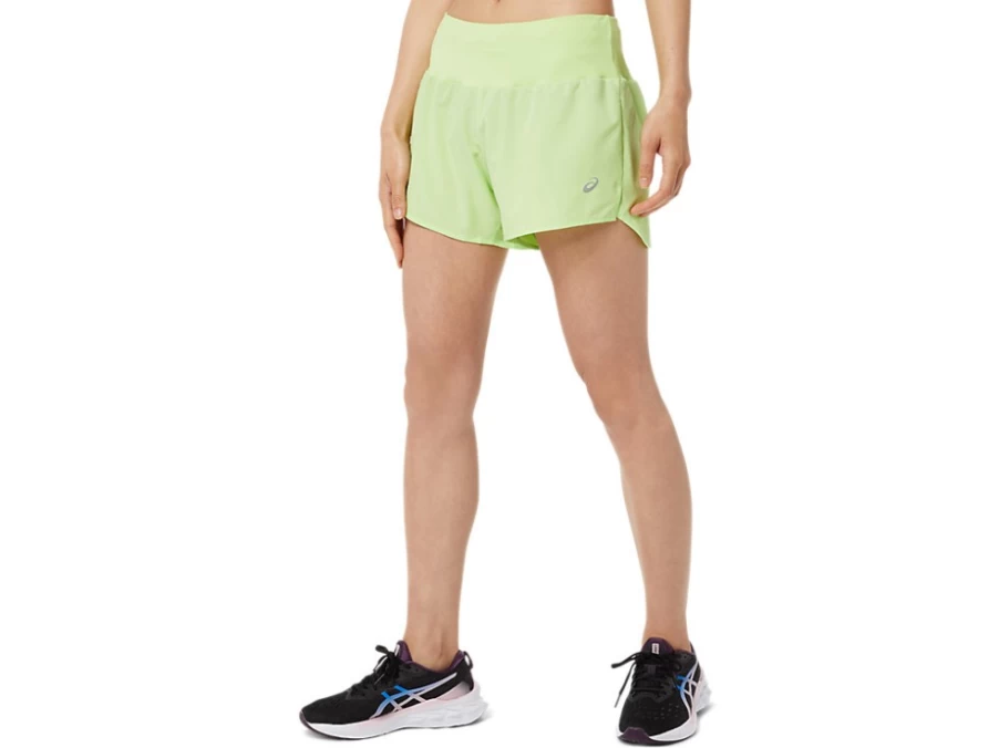 ASICS Women's Lime Green Road Running Shorts 3.5 Inch