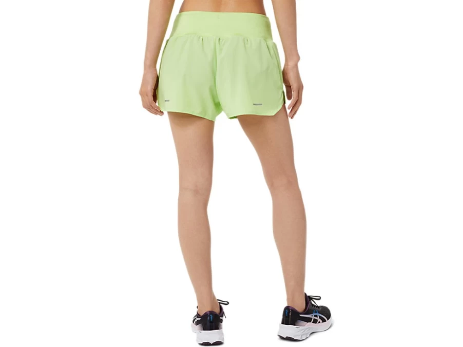 ASICS Women's Lime Green Road Running Shorts 3.5 Inch