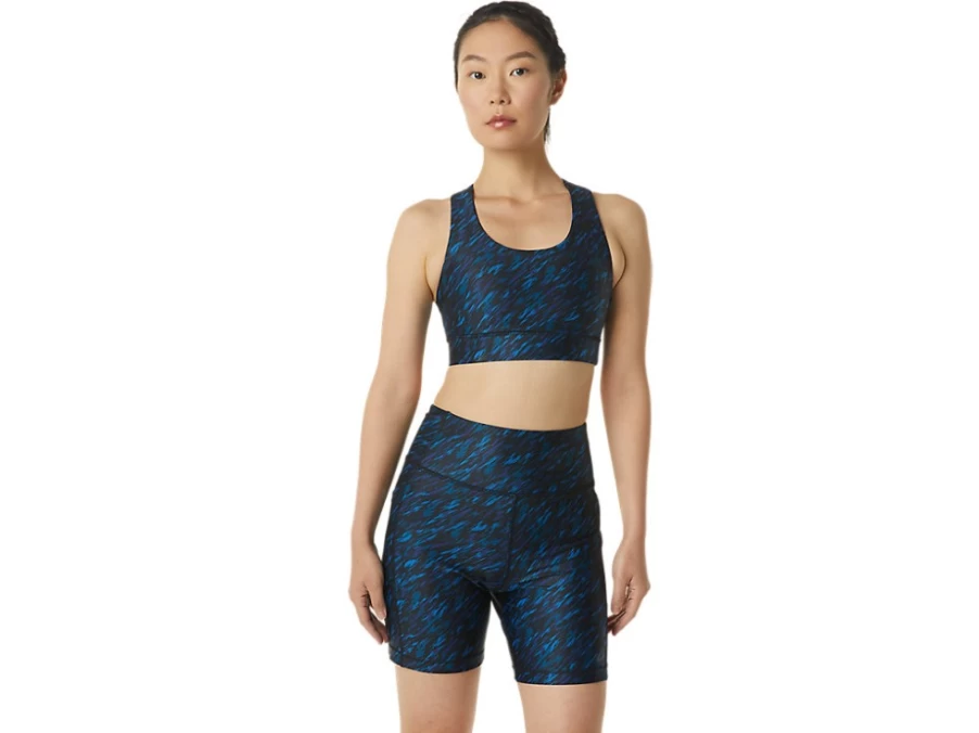 ASICS Women's PR LYTE Bra - Night Shade/Lake Drive Print - Lightweight Support Sports Bra