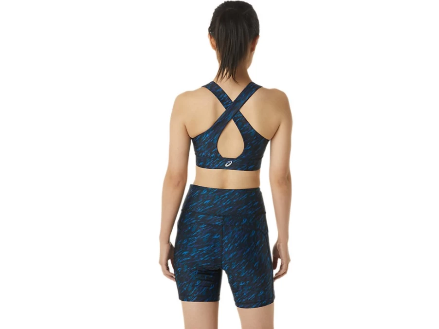 ASICS Women's PR LYTE Bra - Night Shade/Lake Drive Print - Lightweight Support Sports Bra