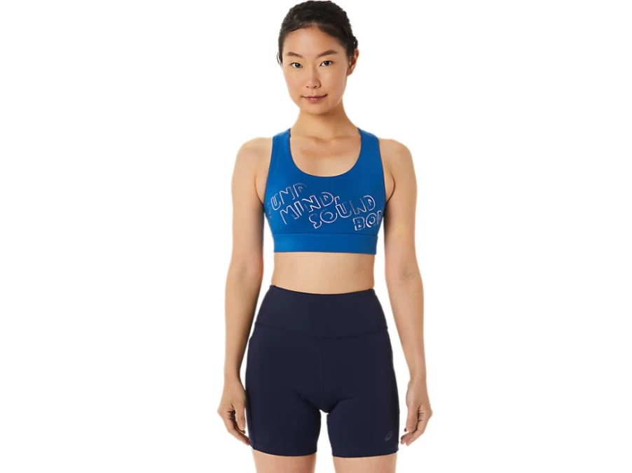 ASICS Women's PR LYTE Bra - Lake Drive/Clear Blue Lightweight Support Sports Bra
