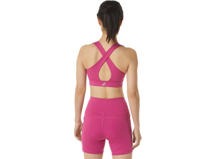 ASICS Women's PR LYTE Bra - Fuchsia Red/Pink Glo - Lightweight Support Running Sports Bra