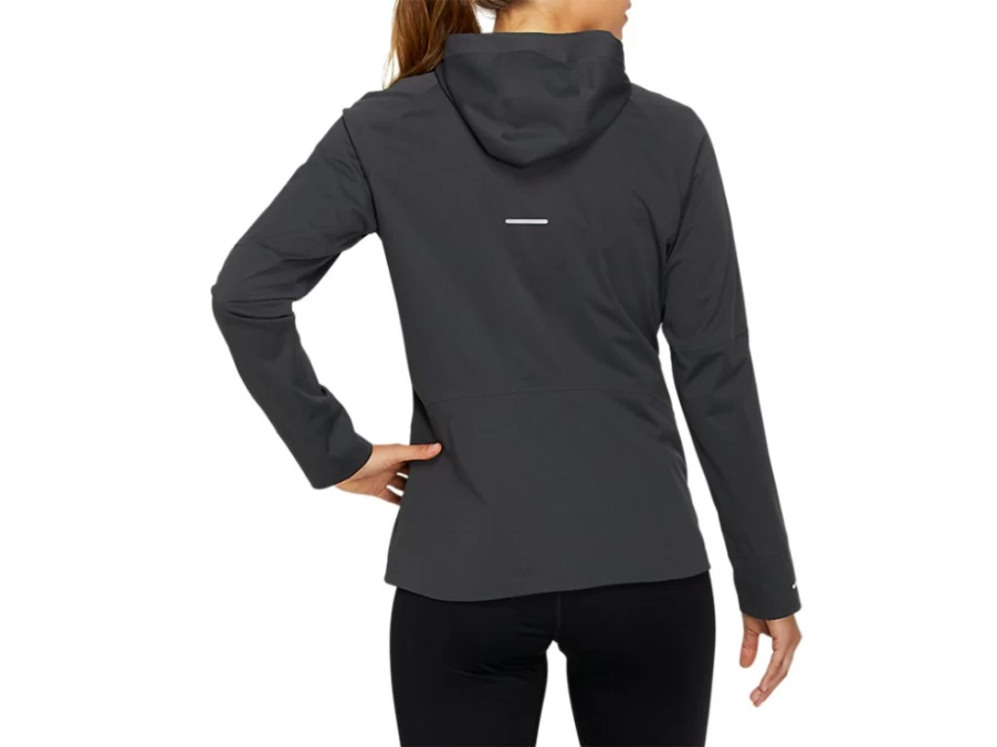 ASICS Women's Accelerate Jacket in Graphite Grey - Lightweight Running & Training Windbreaker