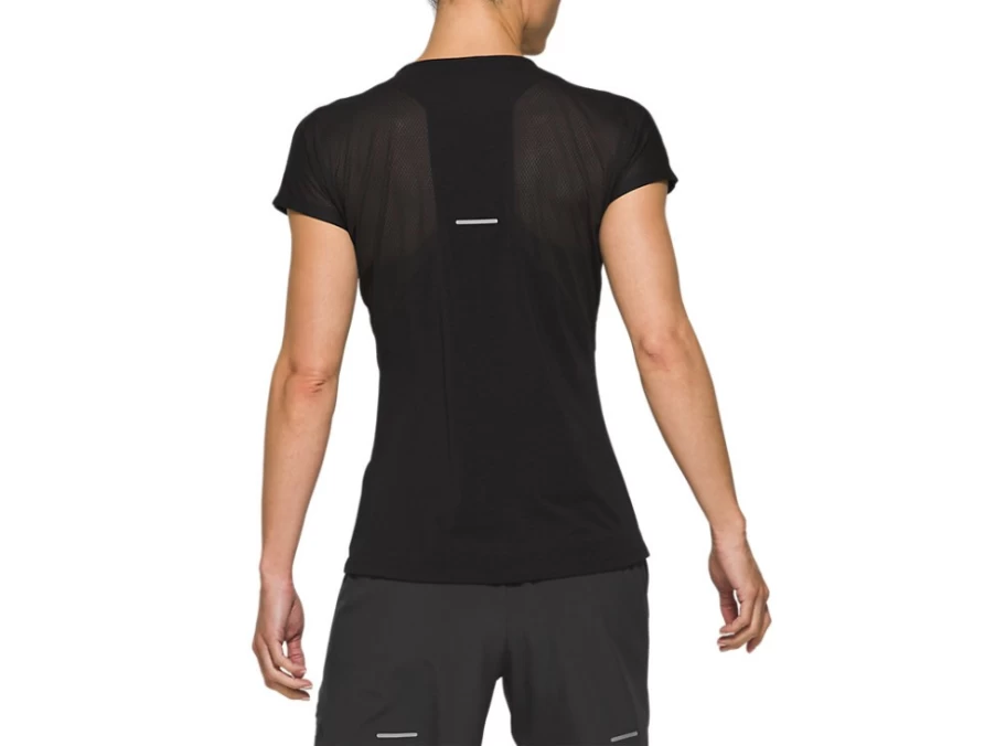 ASICS Women's Performance Black V-Neck Short Sleeve Athletic Top