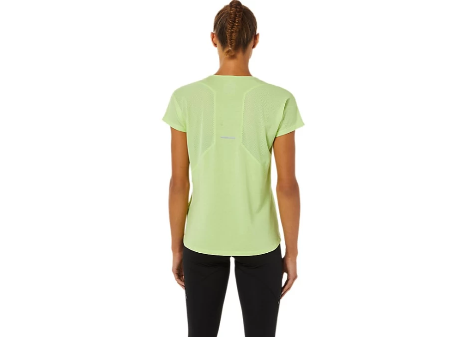 ASICS Women's Lime Green V-Neck Short Sleeve Casual Top