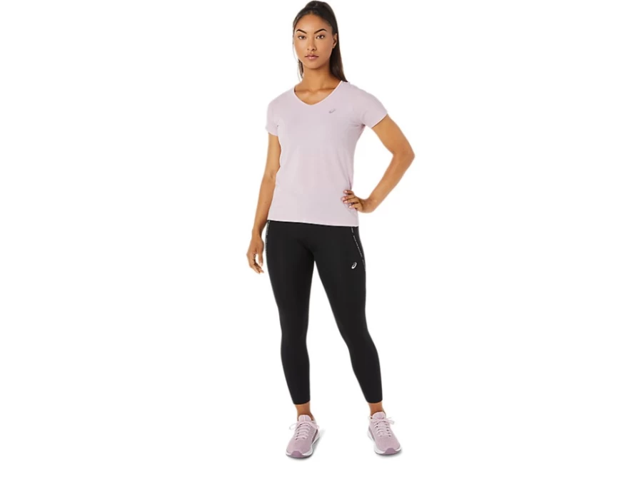 ASICS Women's Barely Rose V-Neck Short Sleeve Casual Top