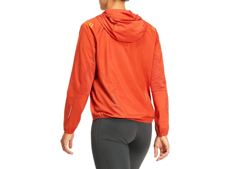 ASICS Women's Lite-Show Jacket in Spice Latte/Graphite Grey - Lightweight Reflective Running Jacket