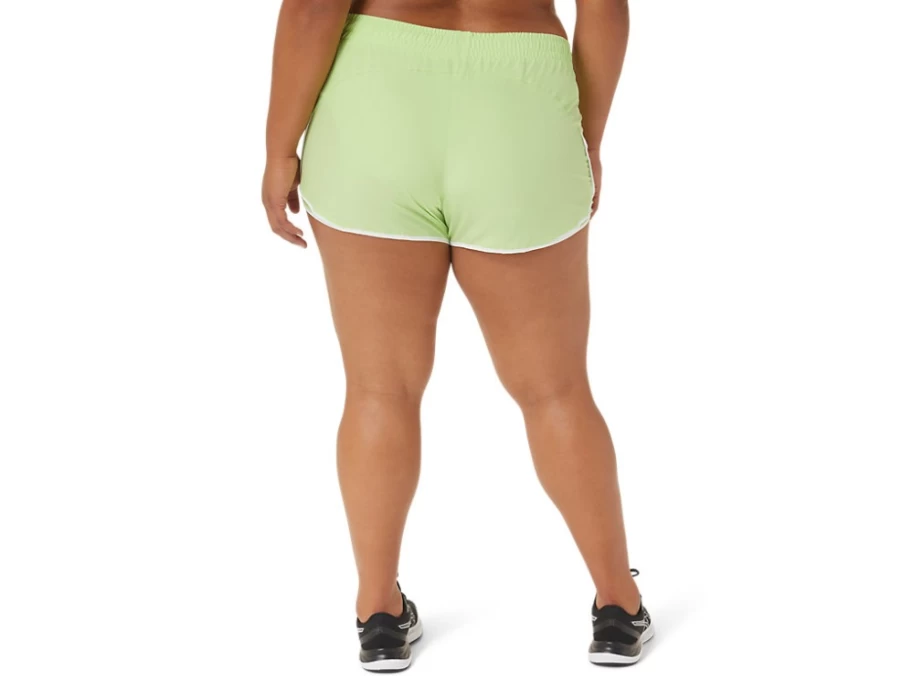 ASICS Women's PR Lyte 2.5 Inch Running Shorts in Lime Green & Brilliant White