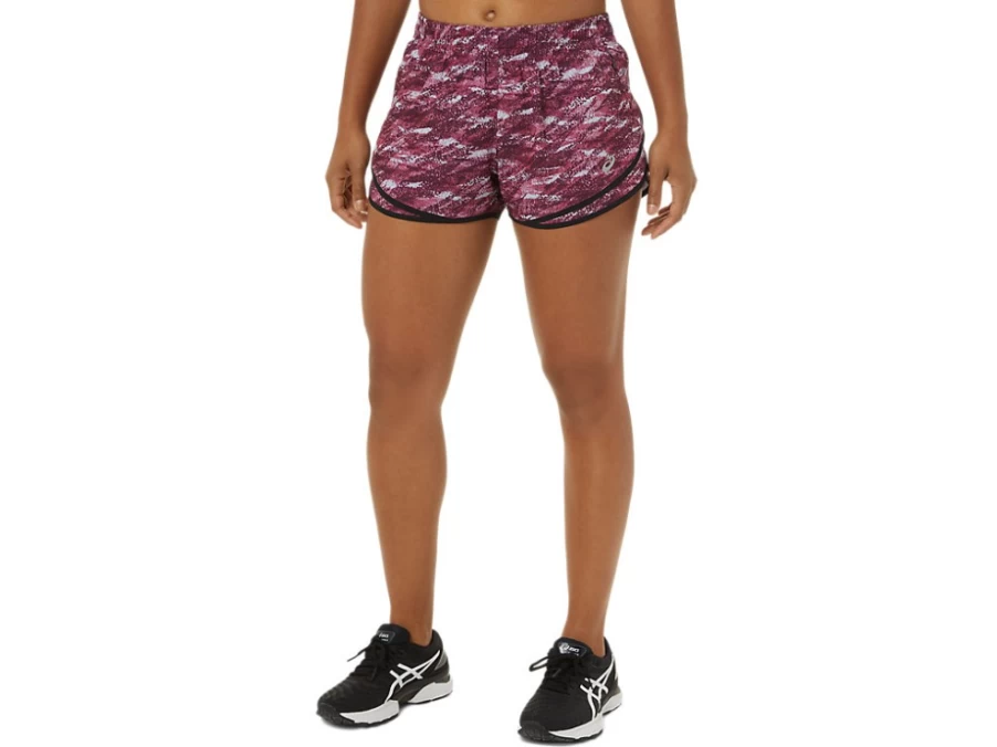 ASICS Women's PR LYTE 2.5-Inch Running Shorts - Deep Mars Print/Black