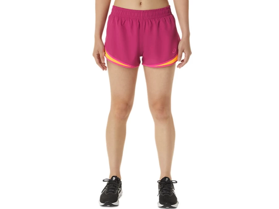 ASICS Women's PR LYTE 2.5-Inch Running Shorts in Fuchsia Red/Pink Glo