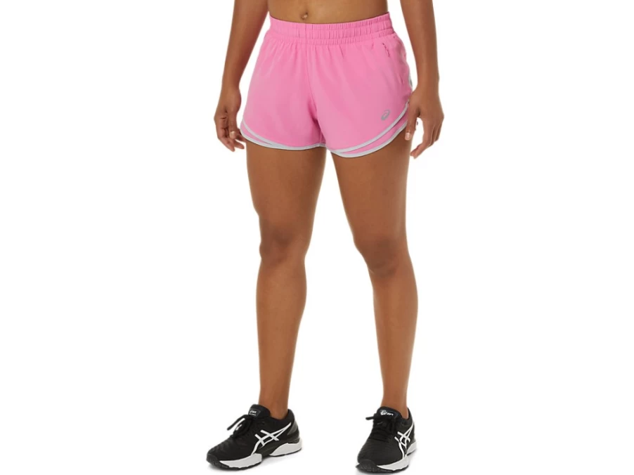 ASICS Women's PR LYTE 2.5-Inch Running Shorts in Dragon Fruit/Piedmont Grey