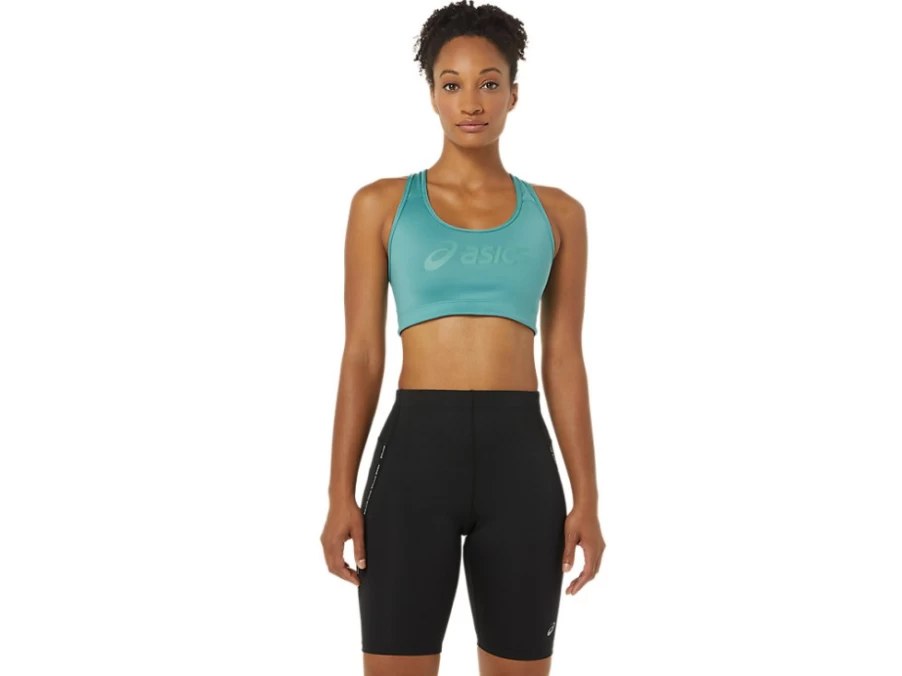 ASICS Women's Sage Green Spiral Sports Bra - Lightweight Workout Top for Running & Fitness