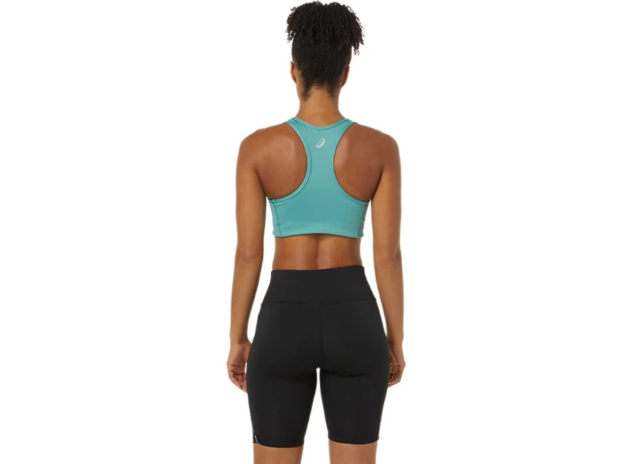ASICS Women's Sage Green Spiral Sports Bra - Lightweight Workout Top for Running & Fitness