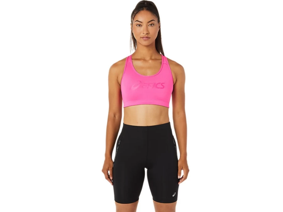 ASICS Women's Spiral Bra - Pink Glo Supportive Sports Bra for Running & Workouts