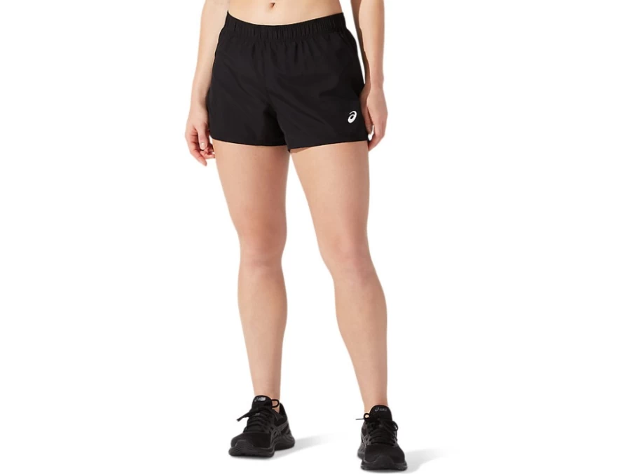 ASICS Women's Performance Black Silver 4-Inch Shorts