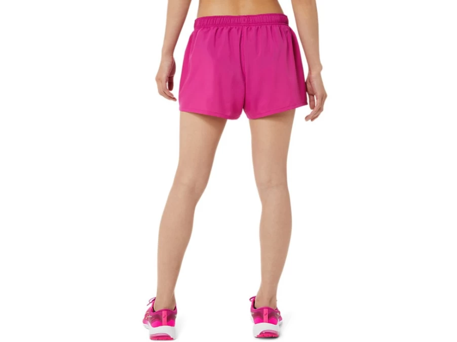 ASICS Women's Fuchsia Red Silver 4-Inch Shorts - Lightweight Running Shorts for Women