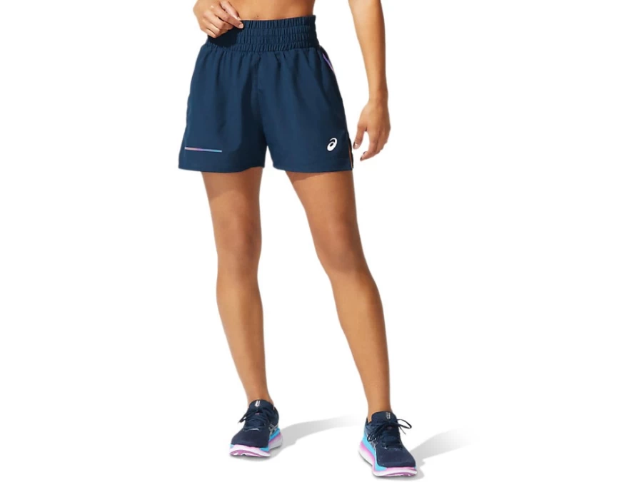 ASICS Women's French Blue Visibility Running Shorts for Enhanced Safety