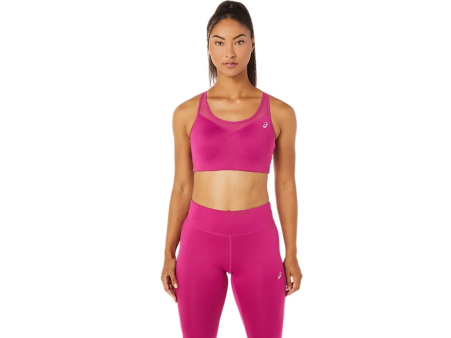 ASICS Women's Accelerate Bra - Fuchsia Red Sports Bra for Running & Training