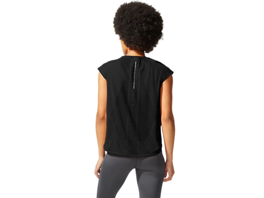 ASICS Women's Performance Black SF Ventilate Crop Top – Breathable Athletic Shirt