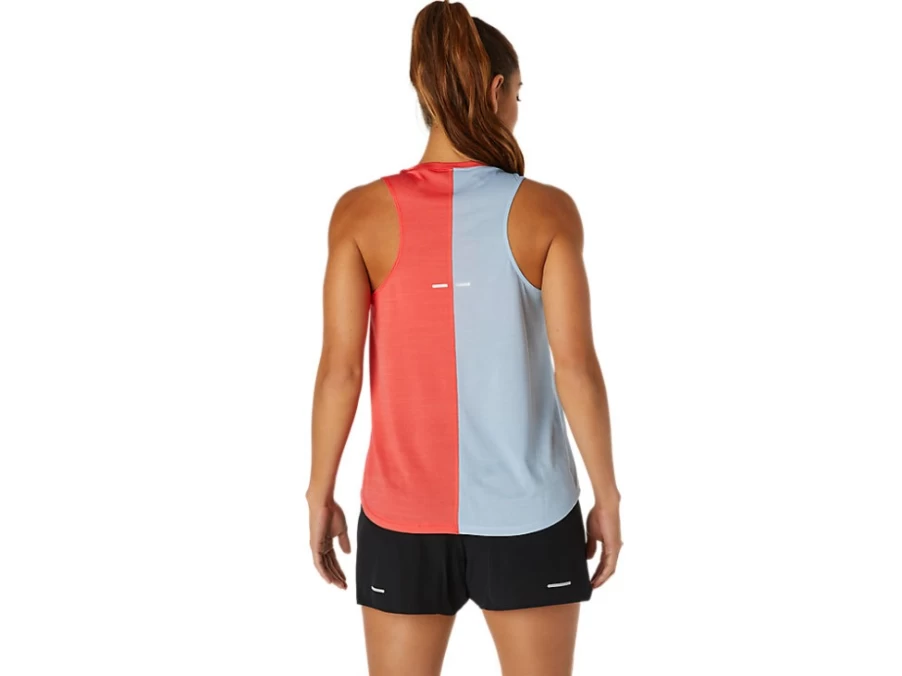 ASICS Women's Tokyo Tank Top - Pink Grapefruit/Mist Color Lightweight Running Shirt