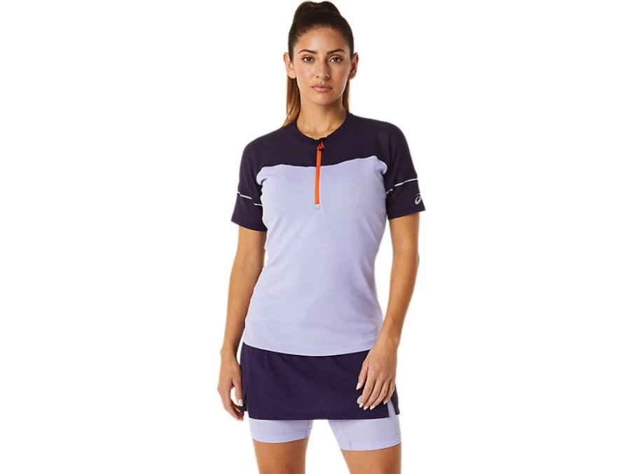 ASICS Women's FujiTrail Running Top - Vapor/Night Shade - Lightweight Trail Shirt