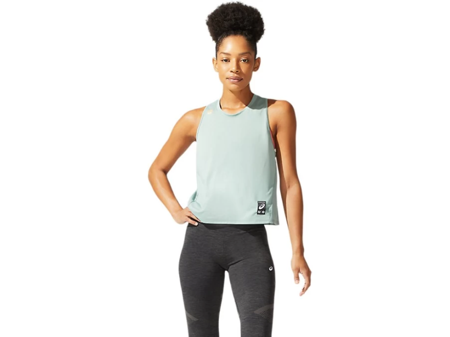 ASICS Women's Sakura Tank Top - Slate Grey Athletic Shirt for Running & Workouts