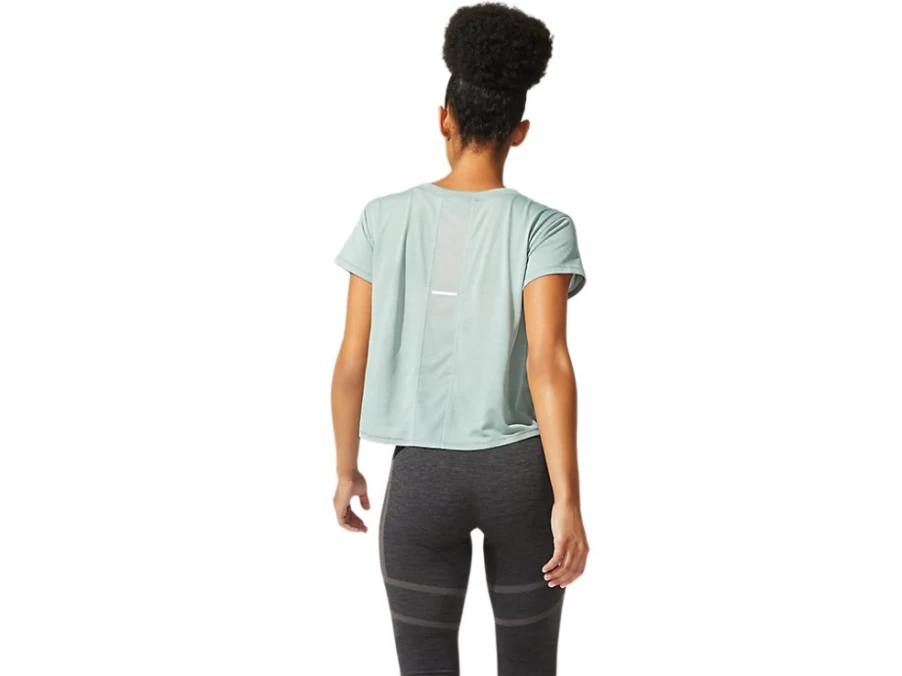 ASICS Women's Slate Grey Sakura Short Sleeve Crop Top