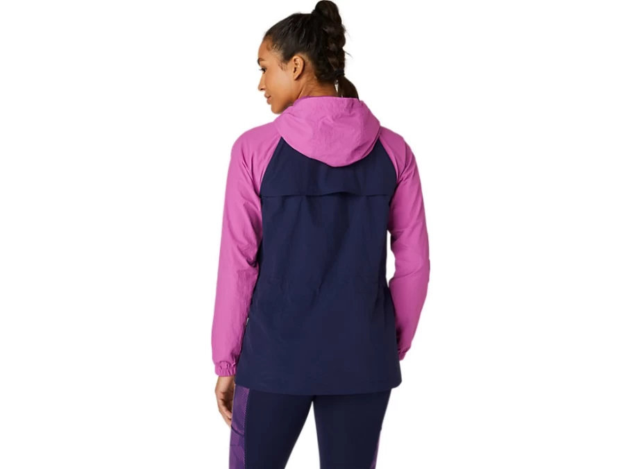 ASICS Women's W Anorak Jacket in Digital Grape/Peacoat Color