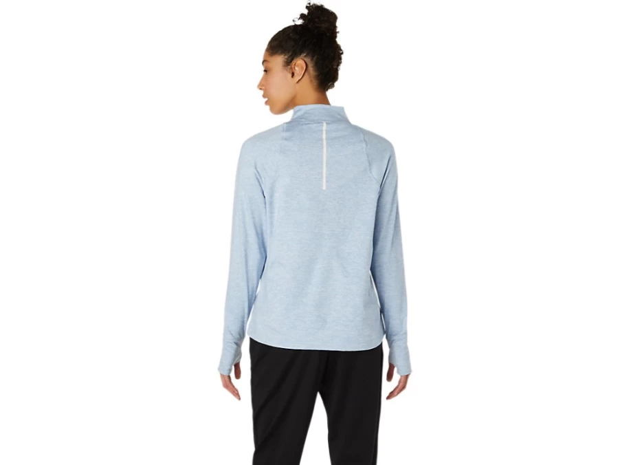 ASICS Women's ThermoPolis Half Zip Pullover - Mist Heather Thermal Fleece Jacket