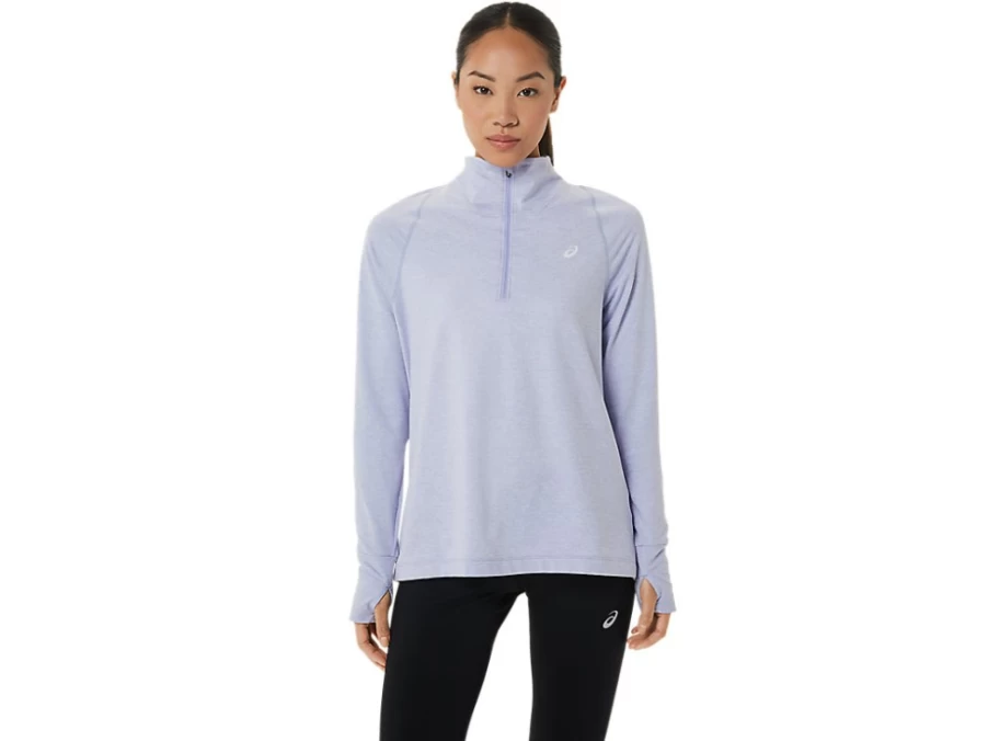 ASICS Women's ThermoPolis Half Zip Pullover - Vapor Heather Thermal Fleece Jacket