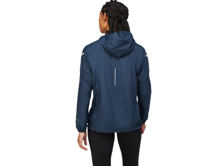 ASICS Women's Lite-Show Jacket in French Blue - Lightweight Reflective Running Jacket