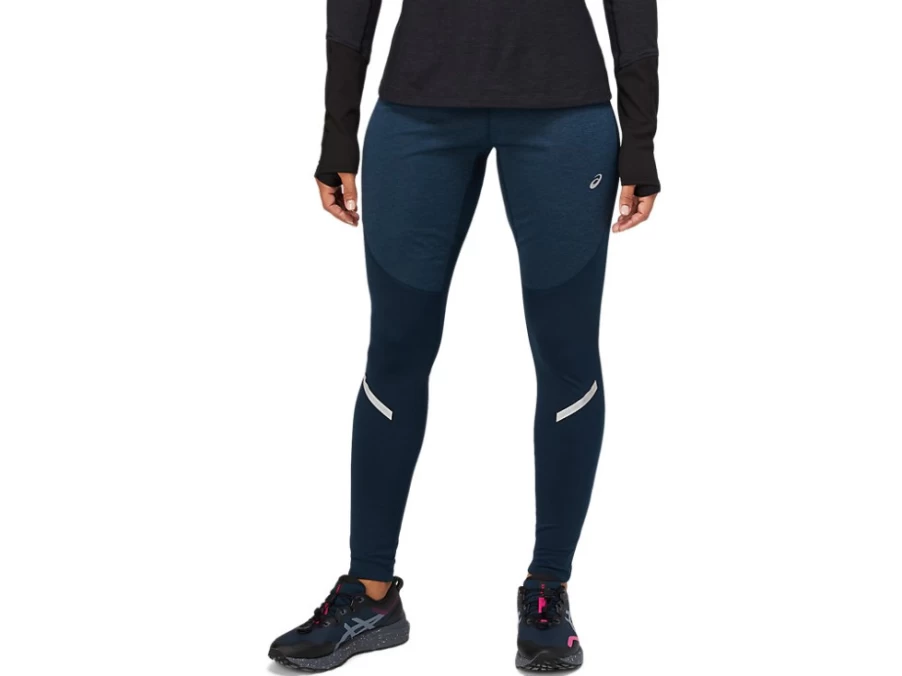 ASICS Women's Lite-Show Winter Tight in French Blue - Thermal Running Tights for Cold Weather