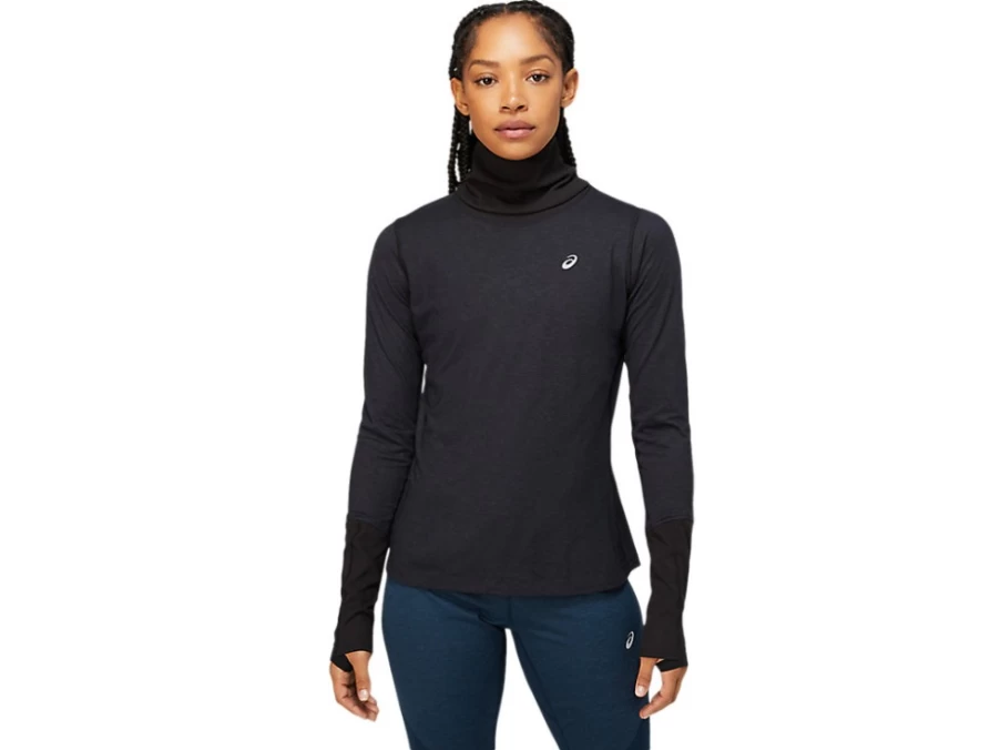 ASICS Women's Performance Black/Graphite Grey Wool Rib Long Sleeve Top