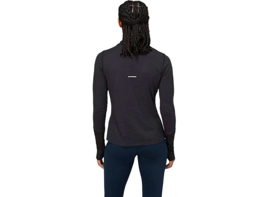 ASICS Women's Performance Black/Graphite Grey Wool Rib Long Sleeve Top