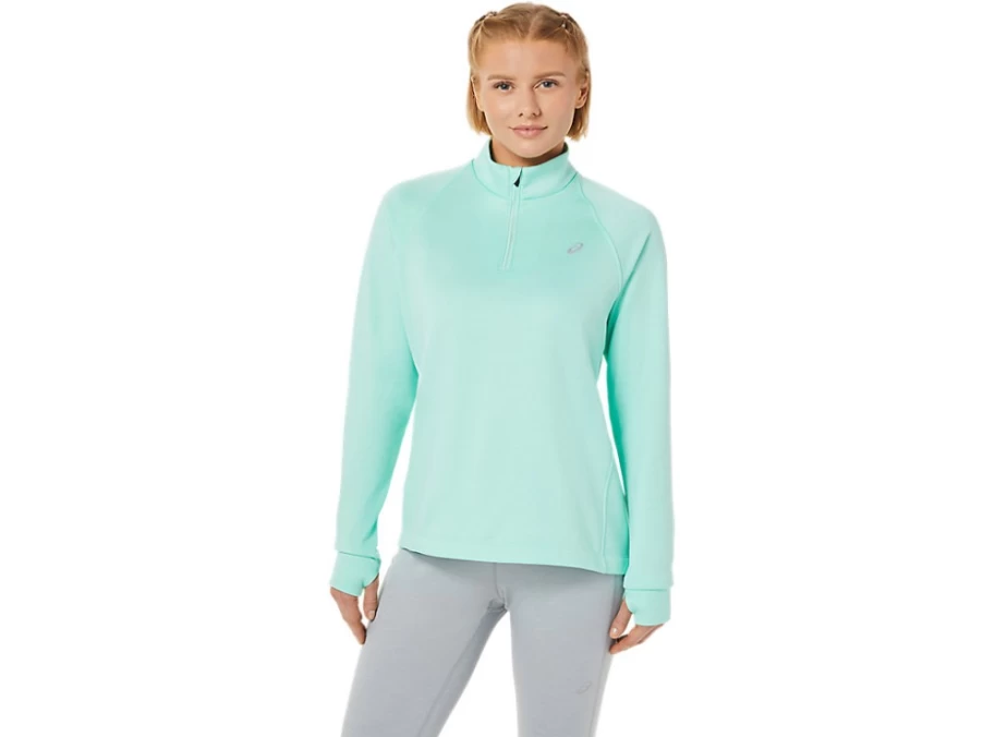ASICS Women's Fresh Ice Heather ThermoPolis 1/4 Zip Thermal Pullover
