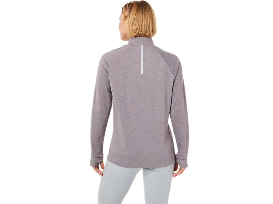 ASICS Women's Deep Mars Heather ThermoPolis 1/4 Zip Performance Pullover