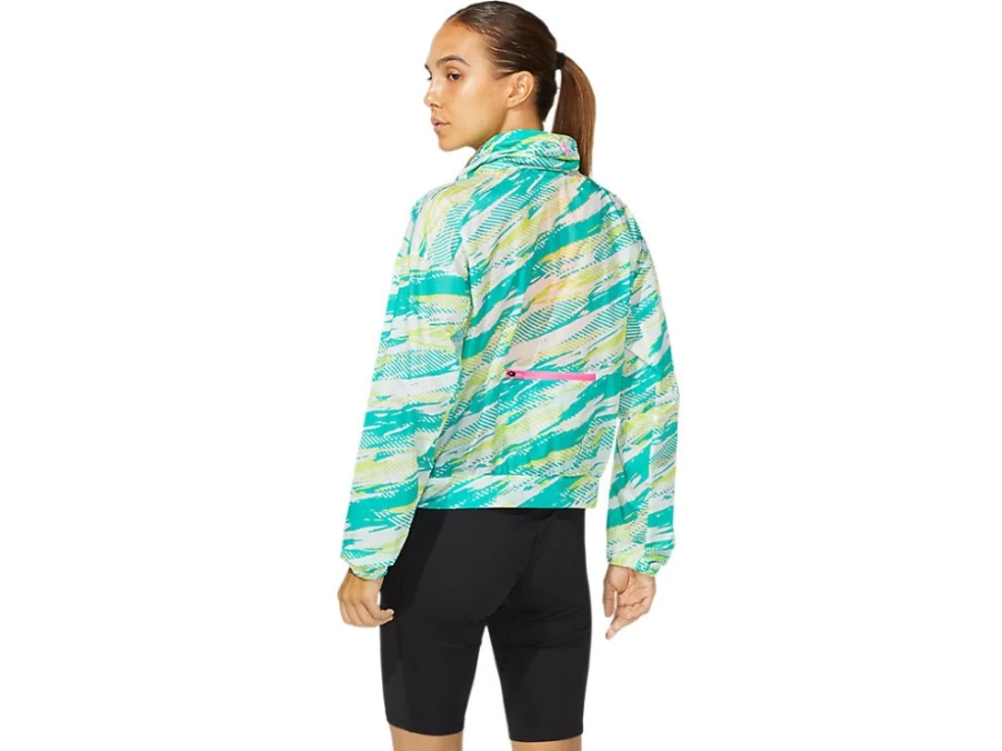ASICS Women's Baltic Jewel Color Injection Jacket - Lightweight Water-Resistant Windbreaker