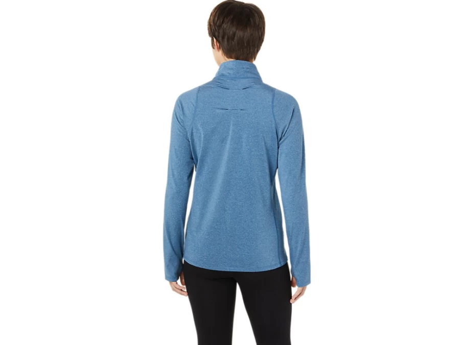 ASICS Women's LAM Thermopolis Half Zip Pullover - Mako Blue Heather