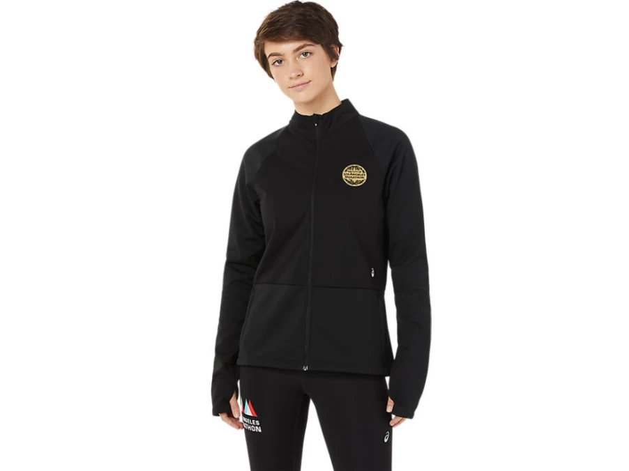 ASICS Women's Lightweight Athletic Mesh (LAM) Jacket in Performance Black - Running & Training Windbreaker