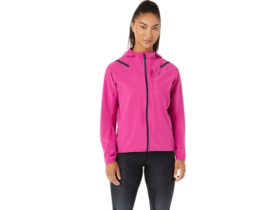 ASICS Women's Accelerate 2.0 Waterproof Running Jacket in Fuchsia Red
